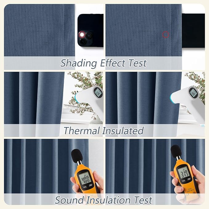 100% Blackout Curtains 90 Inch Length 2 Panels Set - Image 5