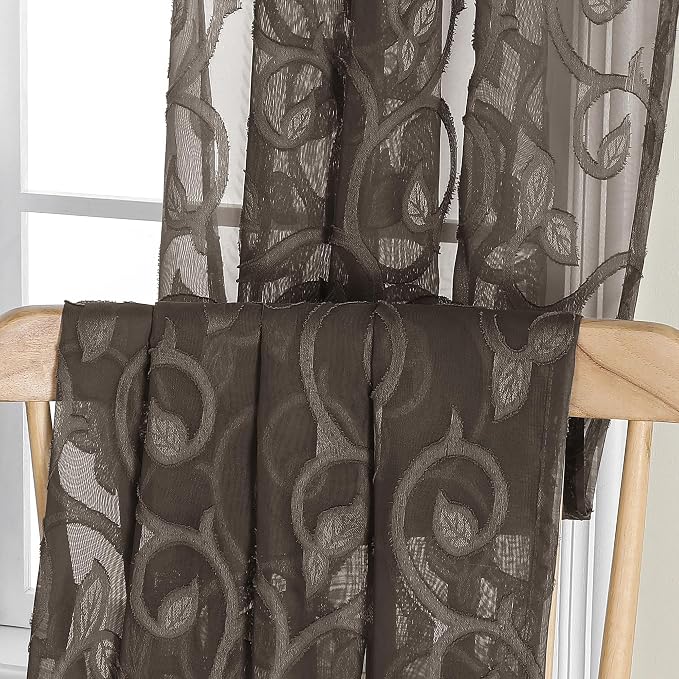 Furman Chocolate Sheer Curtains 84 inches Long - Image 6
