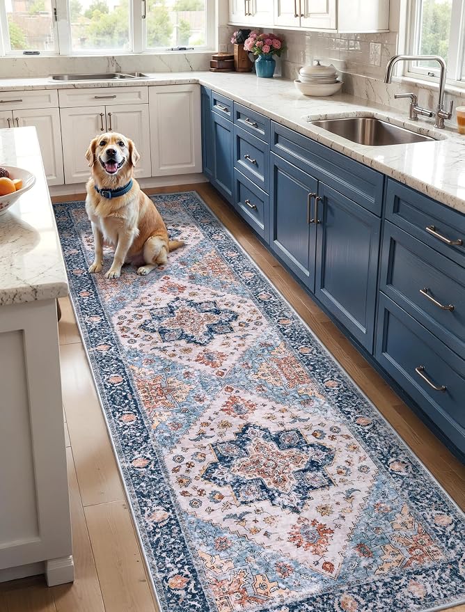 SERISSA 3x8 Washable Non Slip Boho Runner Rug by SERISSAHomeDecorCollection