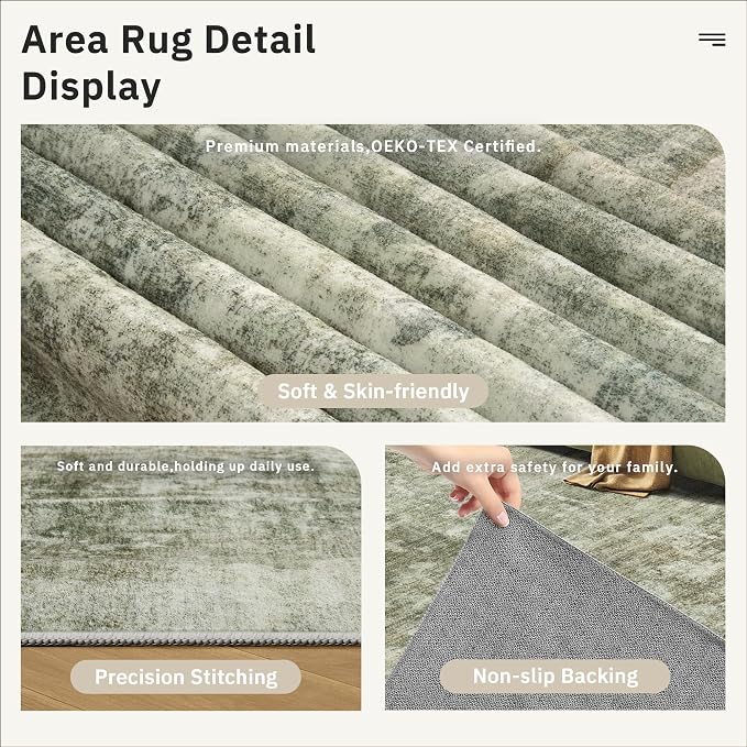 Soalmost Abstract Rug 5x7 Washable Area Rugs - Image 6