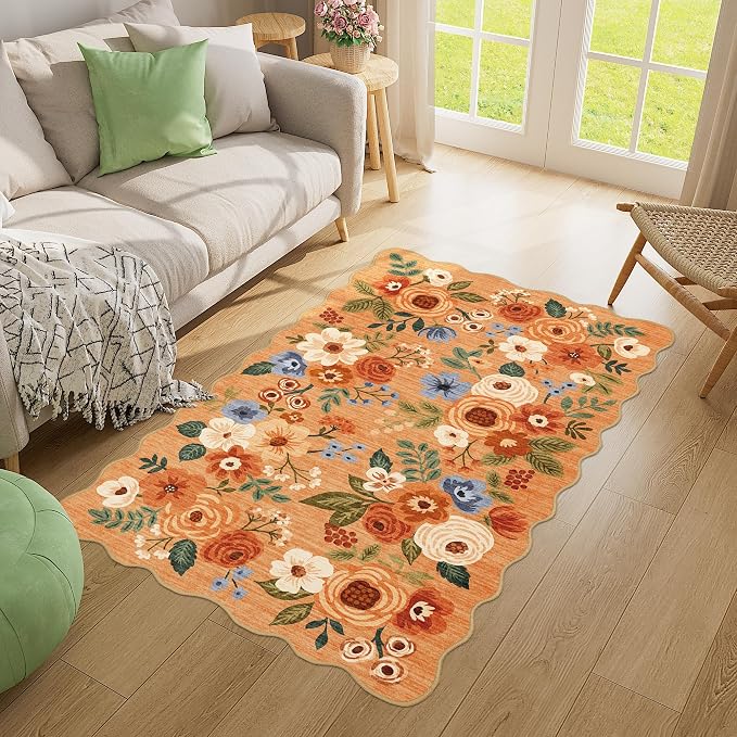 DUKINO 3x5 Area Rugs, Non Slip Floral Washable Rug - Image 5