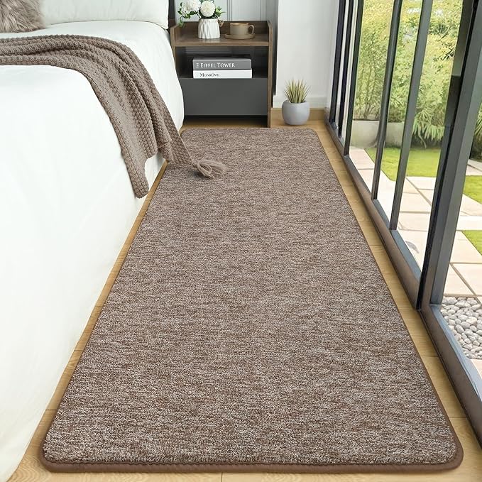 2x6 Runner Rug for Hallway, Long Runner Rugs Non Slip, Matte Brown | Soft - Image 3