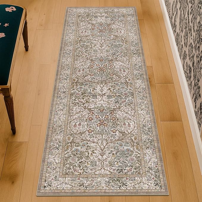 Non Slip 2x7 Moss Green Hallway Runner - Image 6