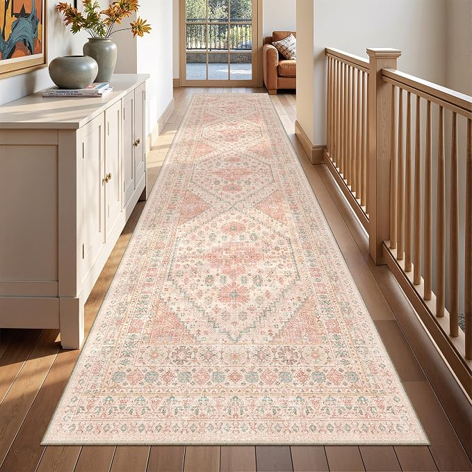 2.5x10 Kitchen Runner Rug Non Slip Vintage Washable Rugs, Carpet Runner - Image 3