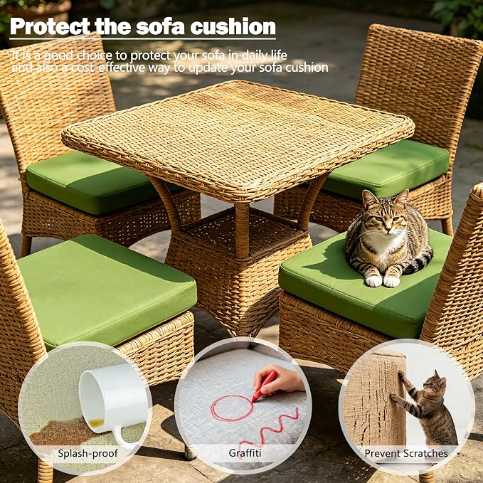 Sqodok Outdoor Cushion Covers 18x18 inch, Wicker Chair - Image 7