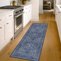 Non Slip 2x6 Dark Blue Kitchen Runner Rug by HazoHaus