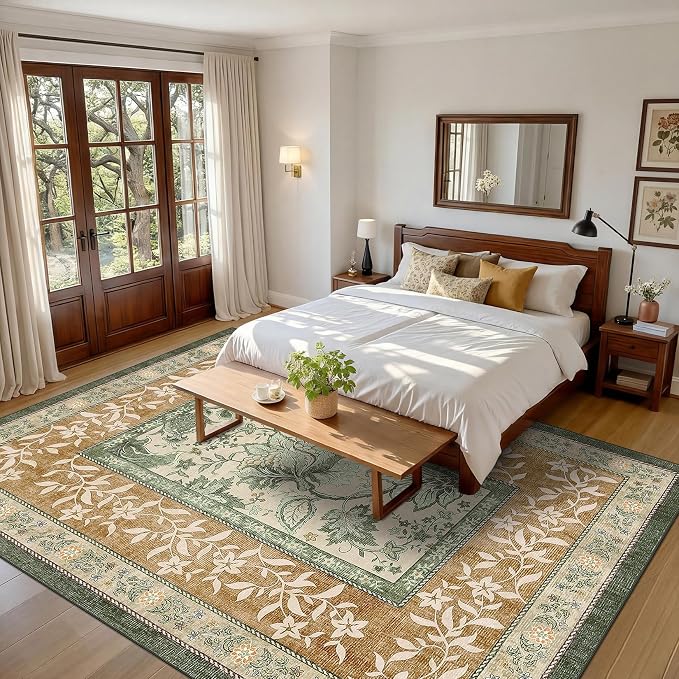 GarveeHome Leaves Floral Area Rug - Image 3