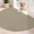 BEQHAUSE Dirt Trapper Door Mat 32" x 48" Half Circle Non Slip, Light Beige | by BEQHAUSE