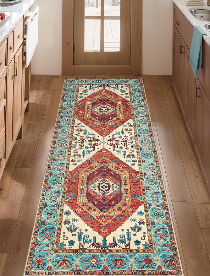 SERISSA 2x5 Washable Non Slip Boho Runner Rug by SERISSAHomeDecorCollection