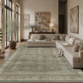 Schweek 9x12 Area Rug Brown Grey Washable Neutral Vintage Distressed Rugs | by Schweek