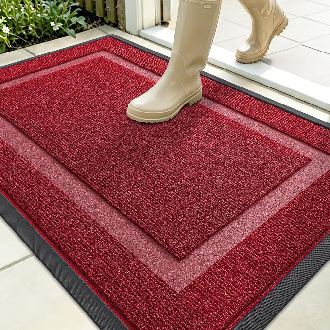 OLANLY Front Door Mat Outside 35x23, All-Season Heavy-Duty Rubber Doormat | by OLANLY