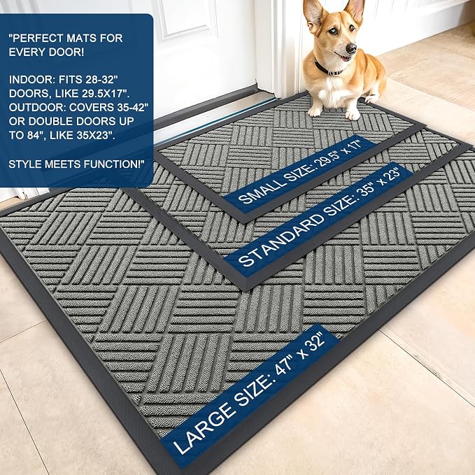 OLANLY Front Door Mat Outside Entrance 35x23, Waterproof Heavy-Duty Doormat | - Image 2