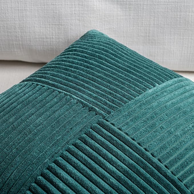 Fancy Homi Set of 2 Teal Boho Long Lumbar Body Decorative Throw Pillow Cover - Image 3