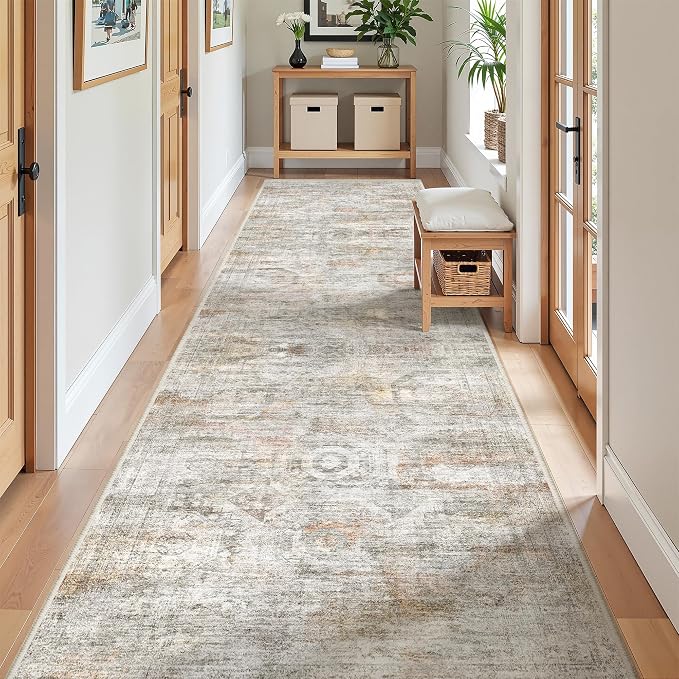 2'6 x 10' Runner Rug Non Slip, Washable Kitchen Rugs, Living Room, Long Rug - Image 3