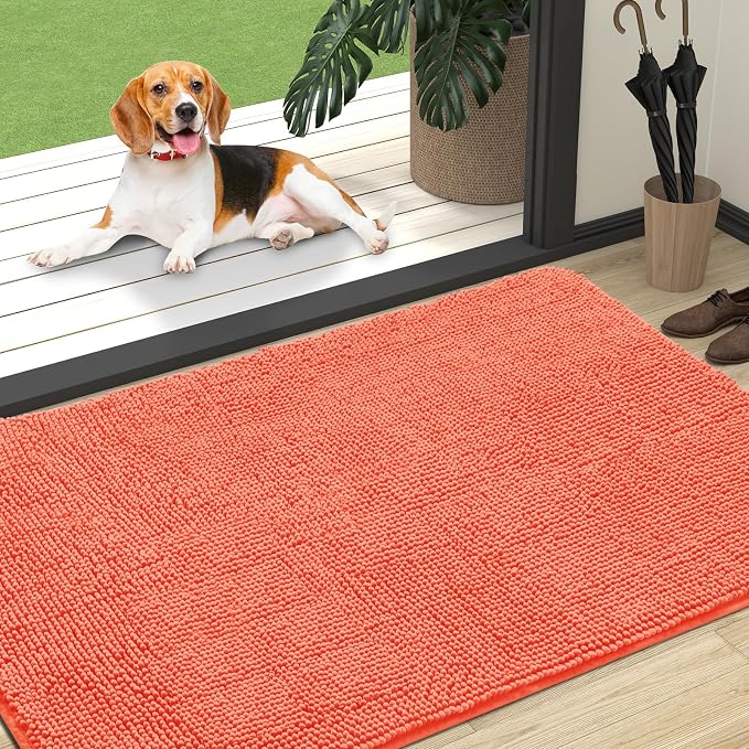 OLANLY Dog Door Mat for Muddy Paws 47x32, Super Absorbent Chenille Mud Mat | by OLANLY