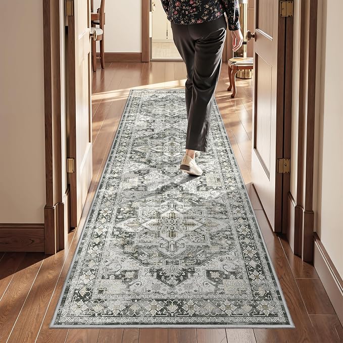 Kitchen Runner Rug Non Slip Washable Rugs 2.5x8, Carpet Runner by Restydon