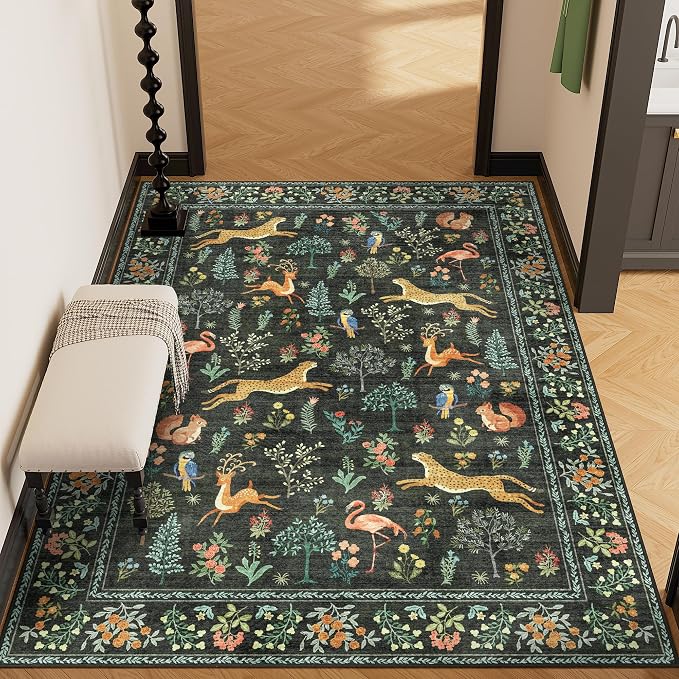 DUKINO 4x6 Area Rug, Non Slip Animal Washable Rug - Image 5