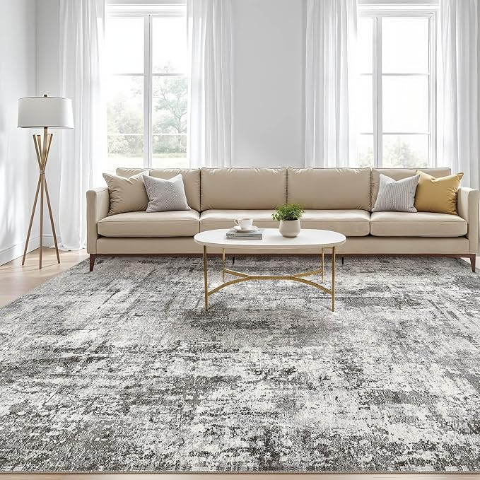 LOONGRUG 10x14 Area Rugs Washable Large Neutral Modern Living Room Rug | - Image 5