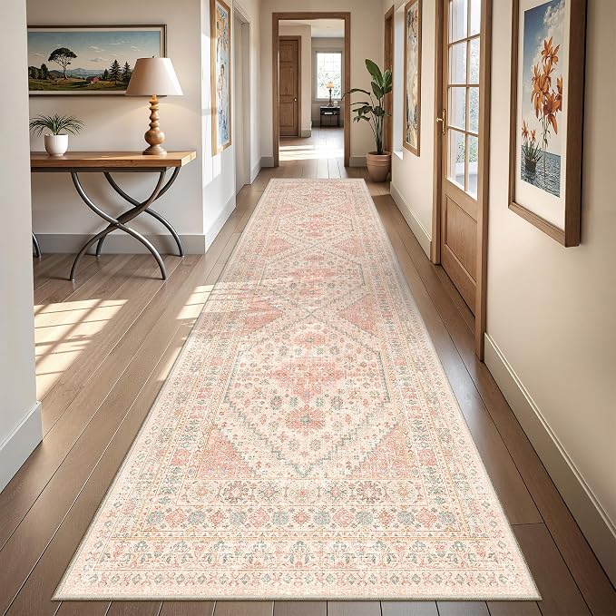 2.5x10 Kitchen Runner Rug Non Slip Vintage Washable Rugs, Carpet Runner - Image 9