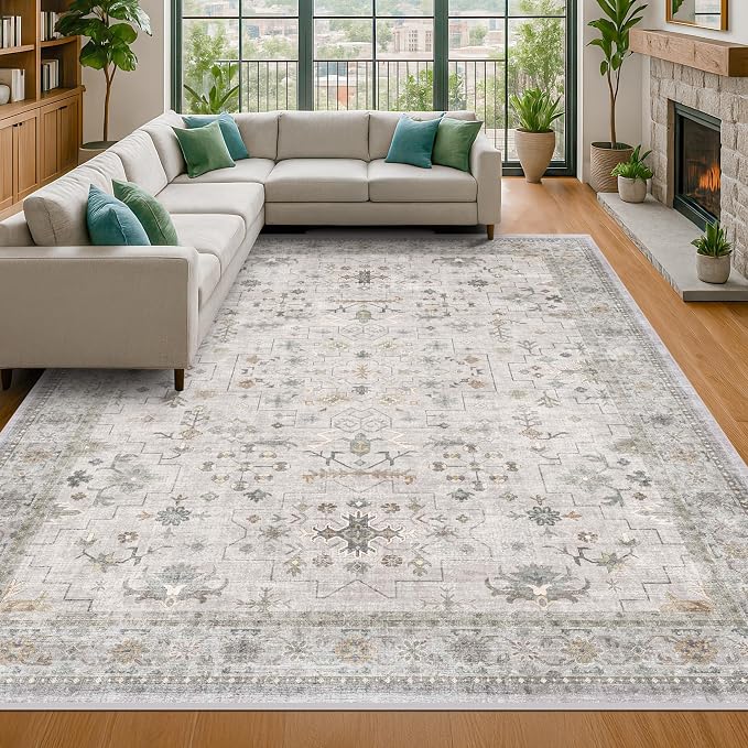 Boho Large Living Room Rug 8x12 by HazoHaus