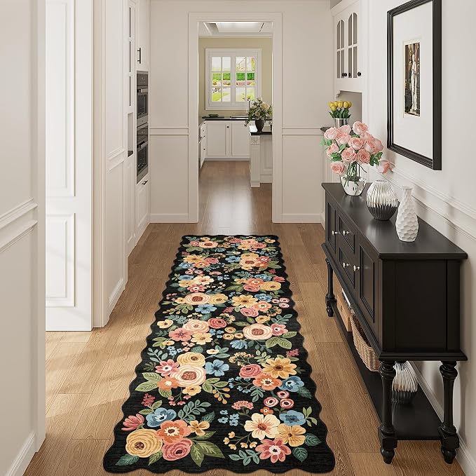 DUKINO 2x6 Runner Rug, Floral Washable Rug - Image 7
