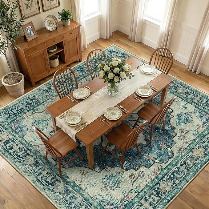 RELEANY Washable Area Rug, Square 10'x10', Water Repellent, Pet Friendly by RELEANY