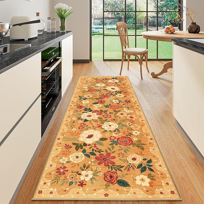 DUKINO 2.6x8 Runner Rug, Washable Runner Rug by DUKINO