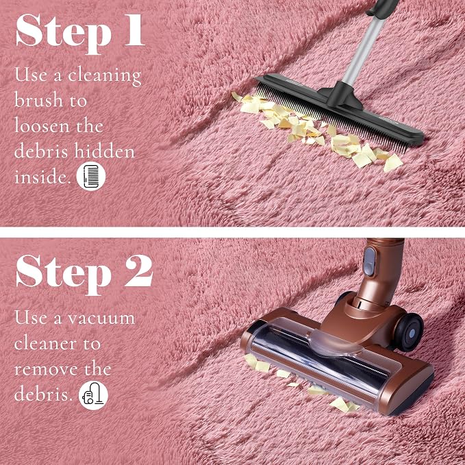 Blush Area Rugs for Bedroom Living Room, Fluffy Fuzzy Shag Shaggy 4x6 Bedside - Image 6