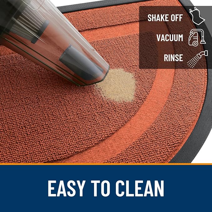 OLANLY Half Circle Front Door Mat Outside 33x21 All-Season Rubber Doormat | - Image 5
