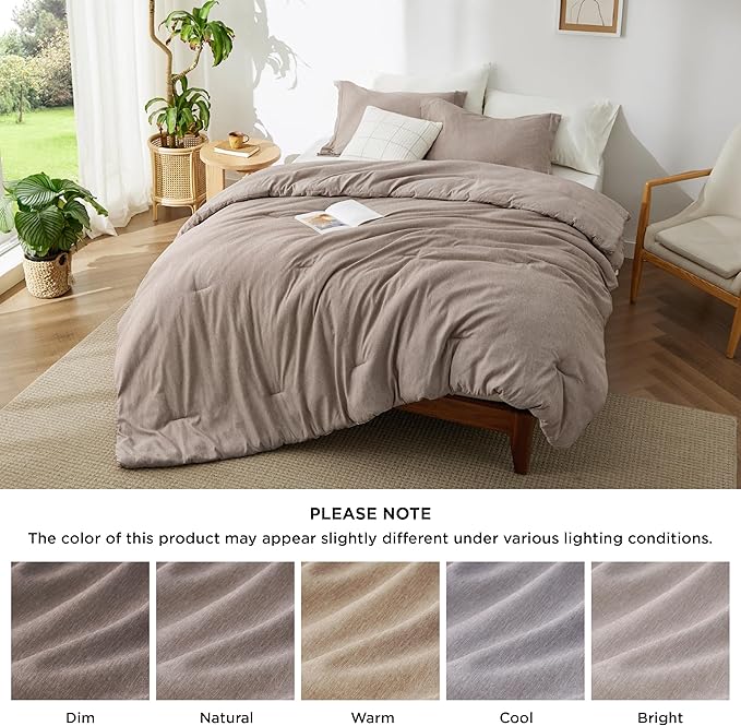 Bedsure California King Comforter Set - Khaki Soft Bedding for All Seasons, Cationic Dyed Bed Set, 3 Pieces, 1 California King Size Comforter (104"x96") and 2 Pillow Shams (20"x36"+2")