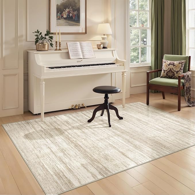3x5 Rug for Entryway, Washable Area Rug, Living Room, Dining Room, Neutral Rug by Restydon
