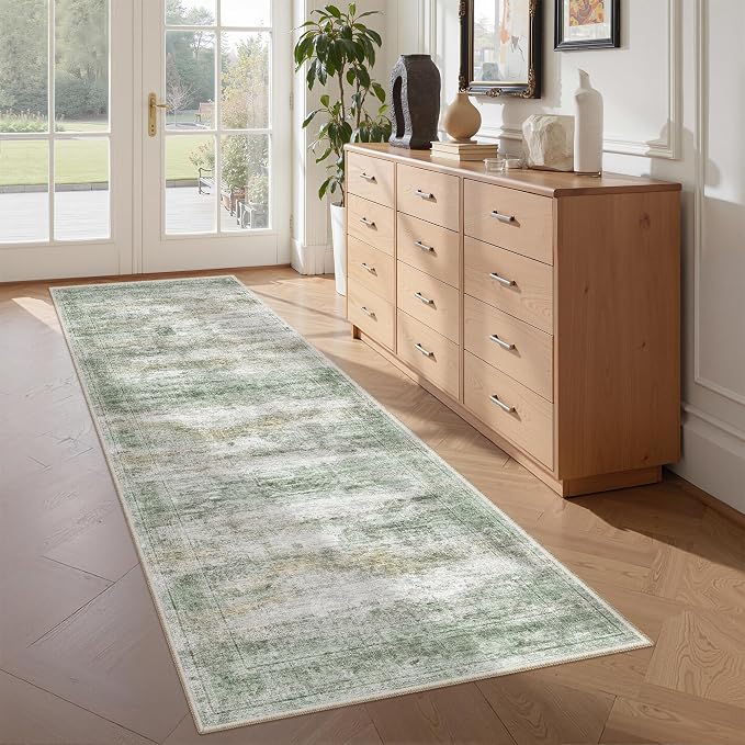 2x6 Runner Rug Non Slip, Washable Hallway Runner Rug, Nursery Room, Soft Runner by Restydon