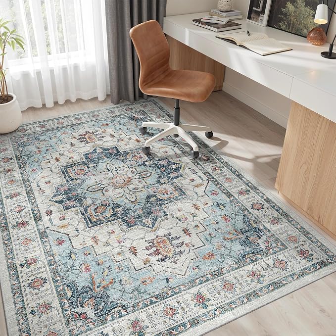 Madane 5x7 Area Rugs for Living Room, Non-Slip Washable Rug, Soft Low Pile - Image 4