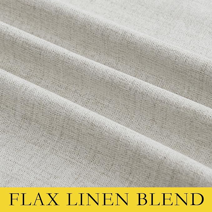 NICETOWN Linen Full Blackout Curtains 52 x 80 inch Panels, Full Bedroom Light - Image 6