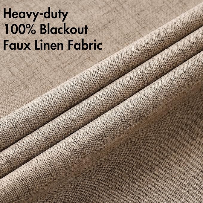 MIULEE 100% Blackout Linen Curtains - Image 5