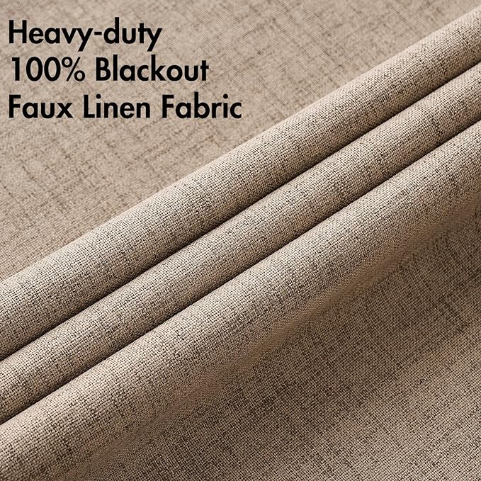 MIULEE 100% Blackout Linen Curtains - Image 5