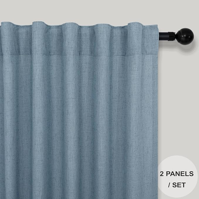 Light Blue Curtains 63 Inch Length - Image 2