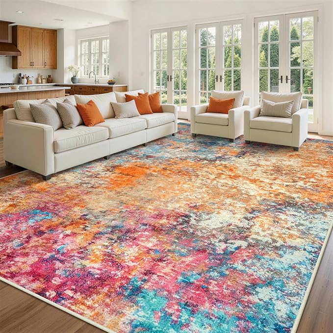 Aelenmu 10x14 Area Rugs for Living Room Washable Dining Room Colorful | Modern by Aelenmu