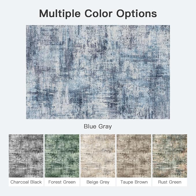 8x10 Area Rug for Living Room, Abstract Washable Non-Slip Large Rugs, Dining - Image 8