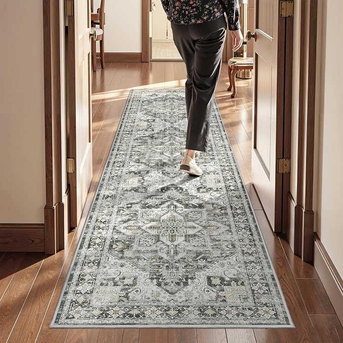 Runner Rug 2x8 Runners for Hallways Washable Rugs, Non Slip Low Pile Soft - Image 4