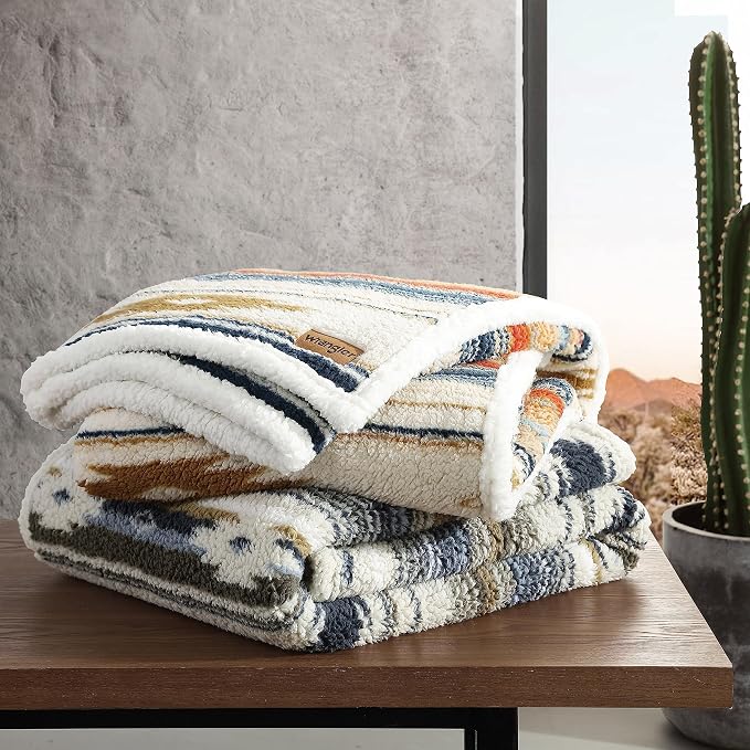 Wrangler - Throw Blanket with Sherpa Reverse, Super Soft Plush Bedding - Image 4
