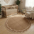 GarveeHome Round Area Rug 5ft Scalloped Washable Circle Rug by GarveeHome