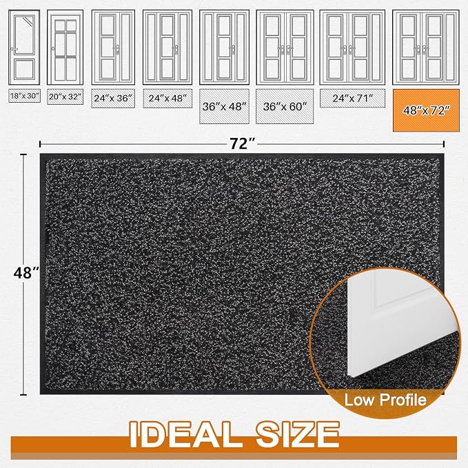 Super Absorbent Front Door Mat, Non-Slip Washable Indoor Doormats, Low Profile - Image 3