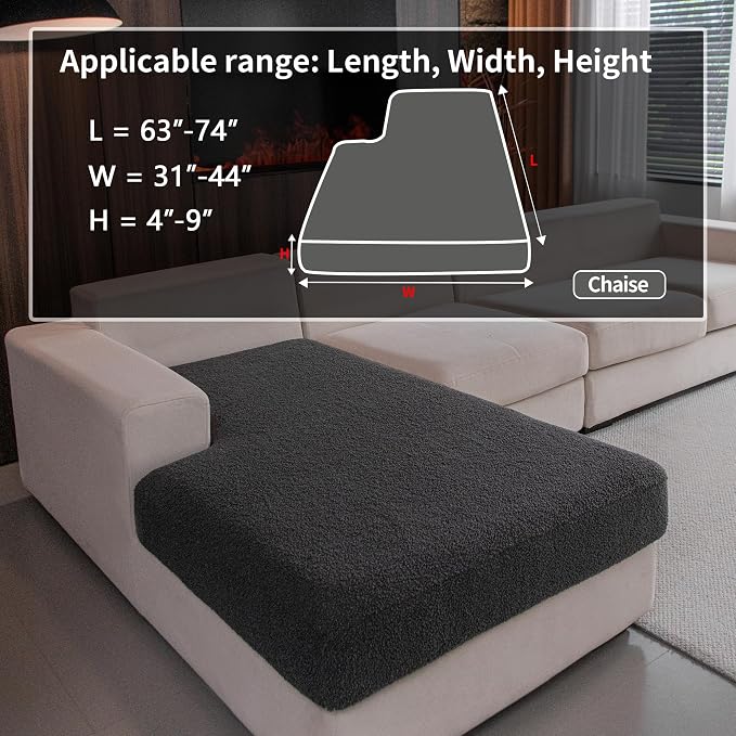 OHSIO Couch Cushion Covers for Sectional Sofa, Stretch Soft Sofa Slipcovers - Image 2