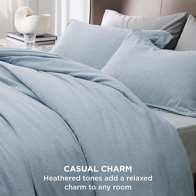Bedsure Full Comforter Set - Light Blue Full Size Comforter, Soft Bedding for All Seasons, Cationic Dyed Bedding Set, 3 Pieces, 1 Comforter (82"x86") and 2 Pillow Shams (20"x26"+2")