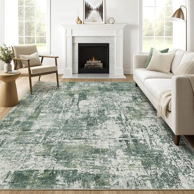 LOONGRUG 7x9 Area Rug Washable Large Neutral Modern Living Room Rugs | Abstract by LOONGRUG
