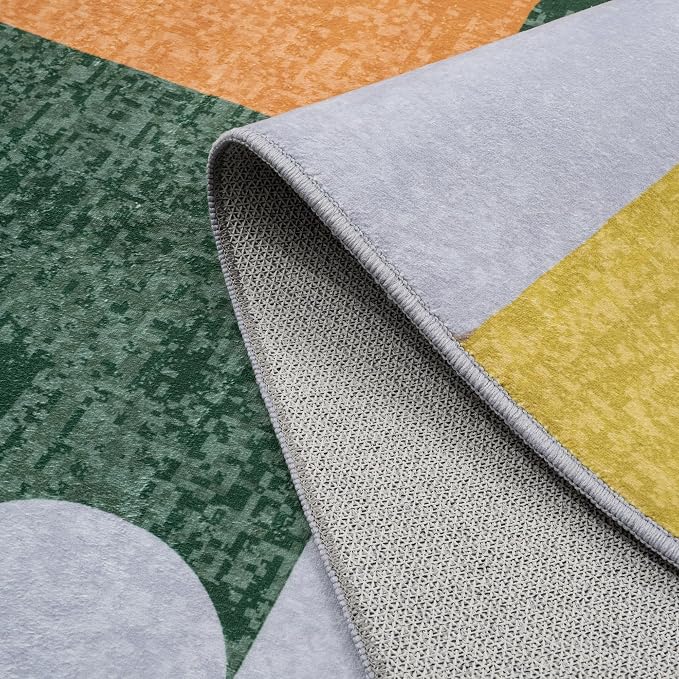 Living Room Rug 6x9 Light Green Area Rug Machine Washable Carpet Non Slip - Image 6