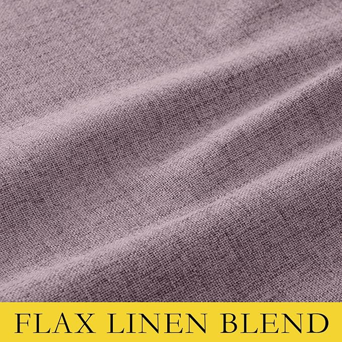 NICETOWN Chaise Mauve Vintage Linen 100% Blackout Curtains - Image 9