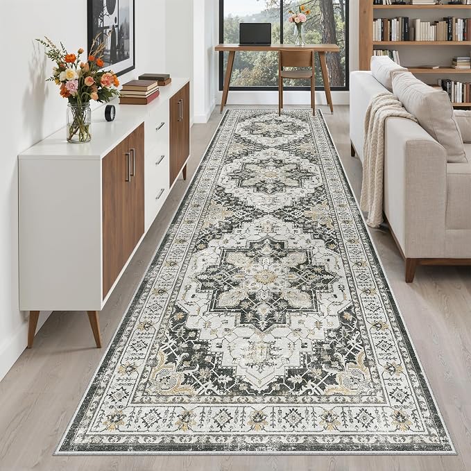 Madane Hallway Runner Rug 3x12 Washable Kitchen Runners 12ft, Soft Low-Pile by Madane