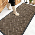 OLANLY Front Door Mat Outside 59x23, All-Season Absorbent Rubber Doormat | Brown by OLANLY
